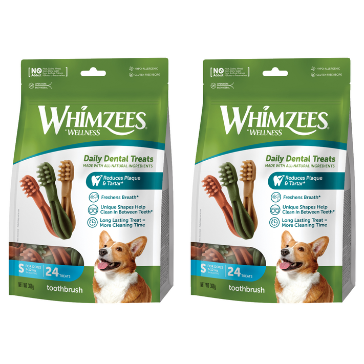 웰니스윔지스 강아지 덴탈껌 밸류백, 칫솔모양, 360g, 2개