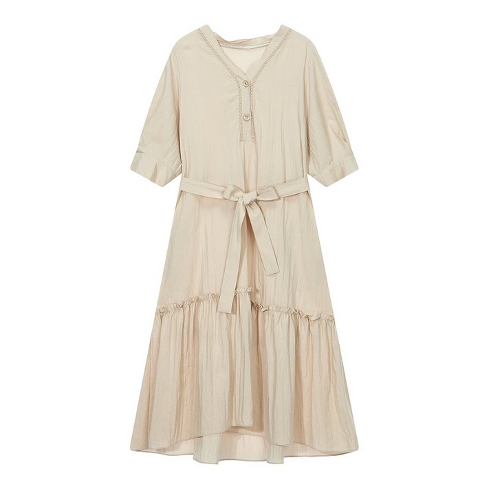 보브 벨티드 플라운스 원피스 7152237005