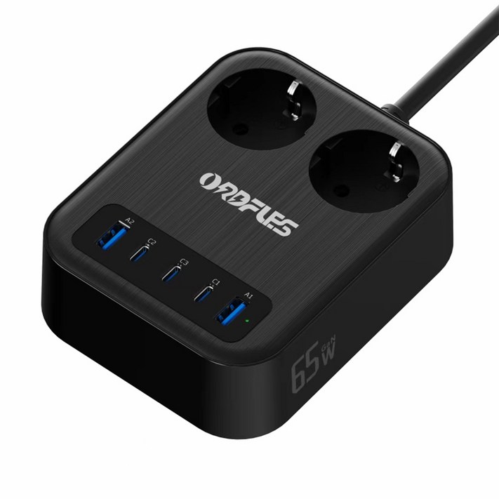 ORDFLES 65W USB급속충전 고속충전 다용도 고용량 4000W 과부하차단 멀티탭 7구3USBC 2USBA