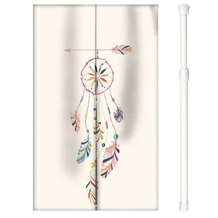 방문 커튼 가림막 봉 포함 세트 가리개 커텐 분리형 트임 패브릭 칸막이 도어 반커튼 주방 문 화장실 베란다