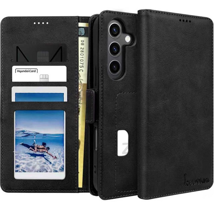 커위안 명품 수제 갤럭시M53 5G 퀀텀3 가죽 카드 지갑형 다이어리 폰 케이스