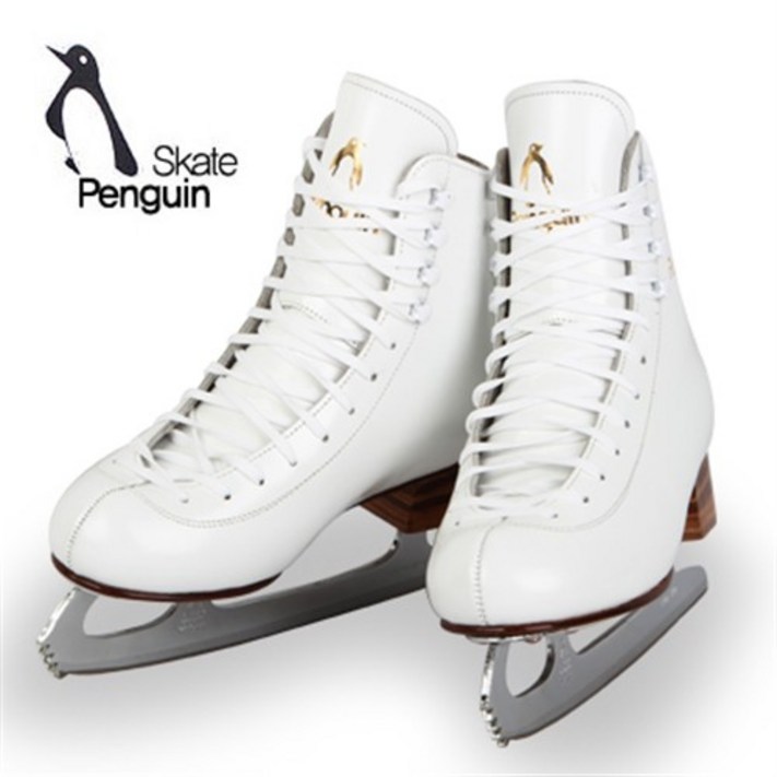 펭귄 고급형 소가죽 피겨스케이트  날집  가방 피겨, 최고급 펭귄 소가죽 피겨스케이트 220