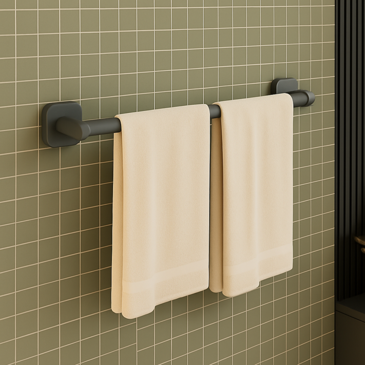 에이데이즈 강력고정 간편설치 무타공 수건걸이, 그레이, 1개