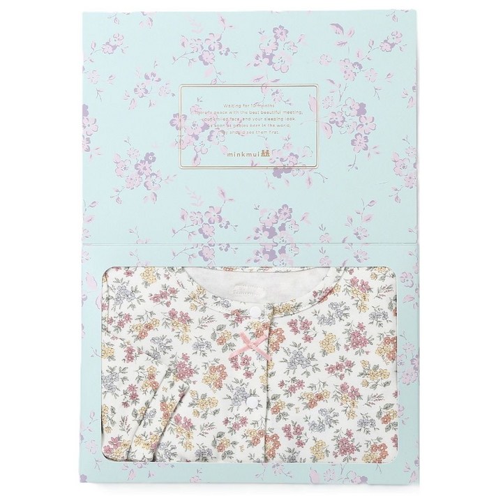 백화점 정품 밍크뮤 아기 우주복 WH 멀티 플라워 출산백일돌선물