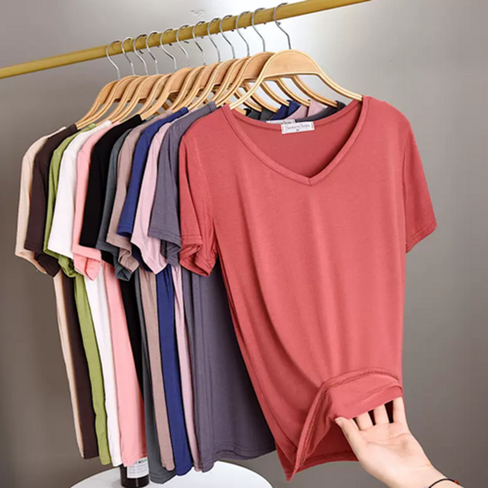 라임브릿지 11 브이넥 차르르 반팔 티셔츠