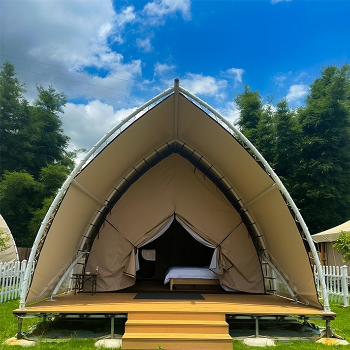 쿠니샵 글램핑텐트 캠핑장 천막 사업 창업 대형 사계절용 베이지 5x7m,5x9m
