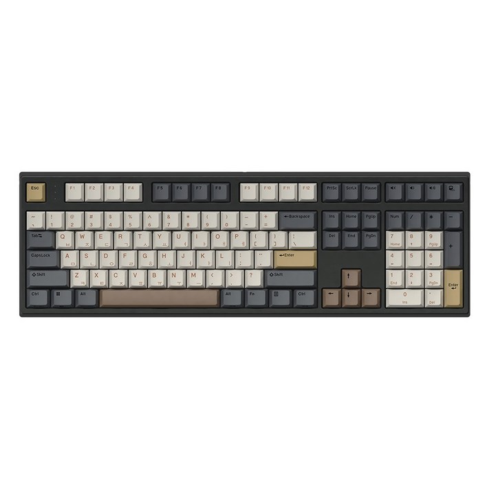 한성컴퓨터 OfficeMaster 8K 저소음 윤활 기계식 키보드 뽀송 38g, 모카코코아, GK787SE, 저소음 적축