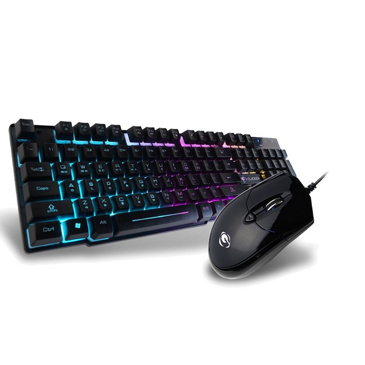 지클릭커 GMK230 레인보우 LED 게이밍 키보드 마우스 세트, 일반형 지클릭커 GMK230 레인보우 LED 게이밍 키보드 마우스 세트, 일반형