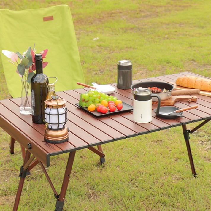 몽크로스 우드 롤 업다운 접이식 감성 테이블, 우드