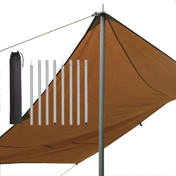 WEIOK 듀랄루민 슬라이드 텐트 타프폴대 1개 세트 블랙 2.4m1수납 파우치