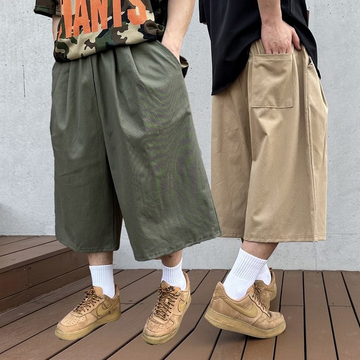 당일출고 8부 버뮤다 치노 팬츠 빅사이즈 와이드 반바지