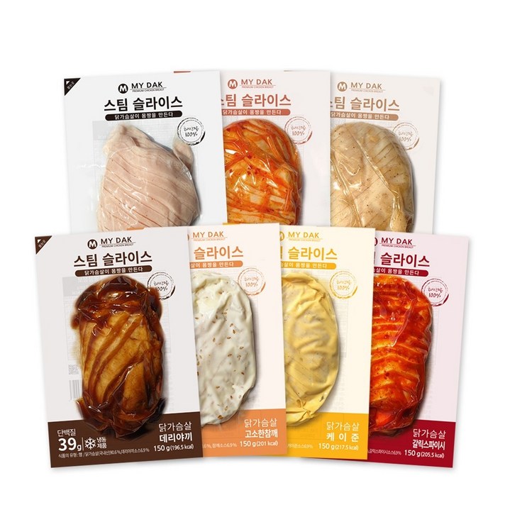 마이닭 닭가슴살 스팀 슬라이스 7종 혼합X20+1팩, 20+1 스팀슬라이스 혼합(7종 각 3팩)