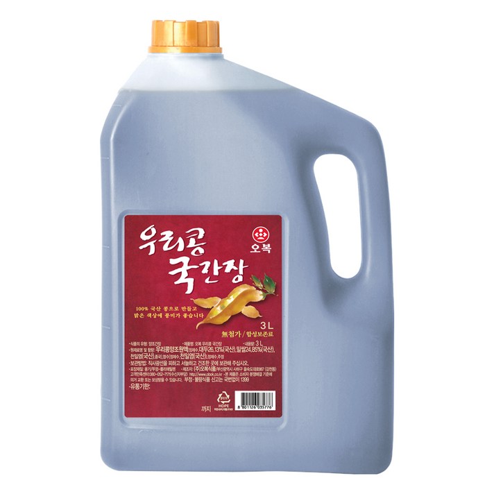 오복식품 우리콩 국간장, 3L, 1개