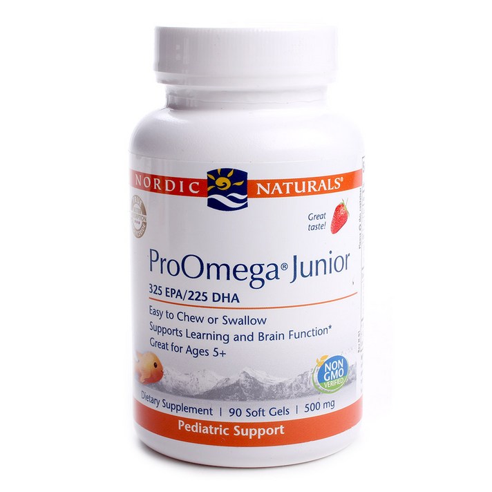 노르딕내츄럴스 프로오메가 주니어 340 EPA 245 DHA 500mg 스트로베리 소프트젤, 90개입, 1개