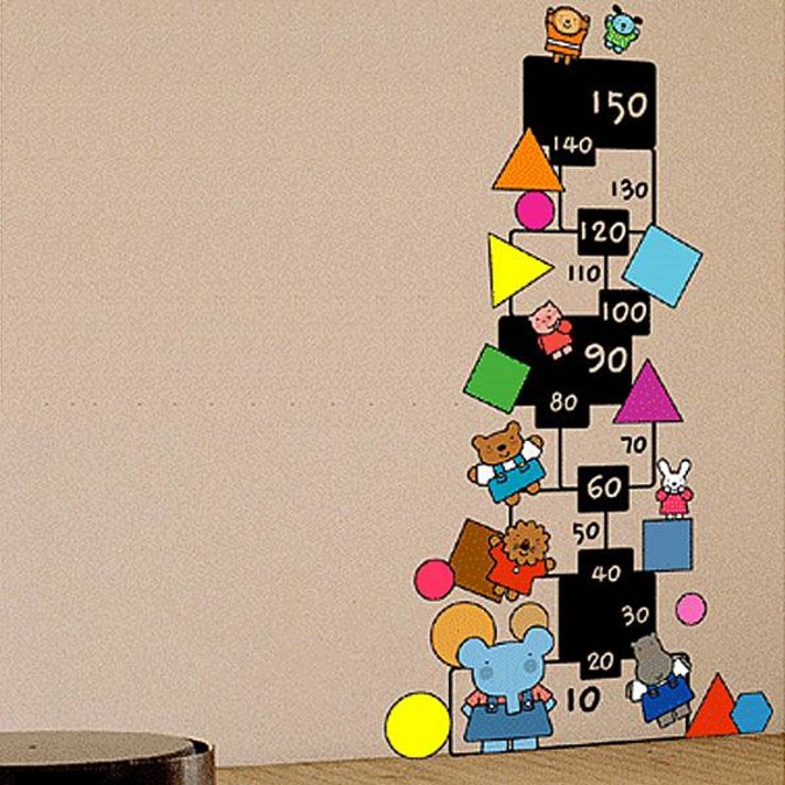 [뭉키데코]키재기스티커_엘리 도형놀이 키재기 150cm, 블랙