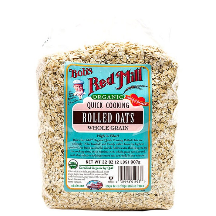 Bob's Red Mill 퀵 쿠킹 롤드 오트 홀 그레인, 907g, 1개