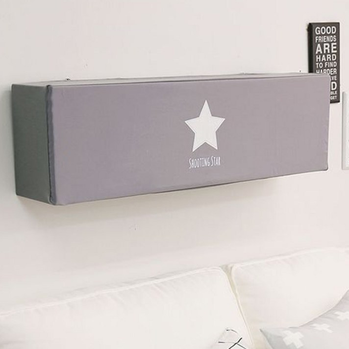 베베데코 스판 벽걸이 에어컨 커버 SS, 그레이스타, 1개