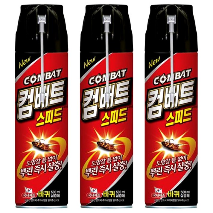 컴배트 스피드 에어졸 바퀴용, 500ml, 3개
