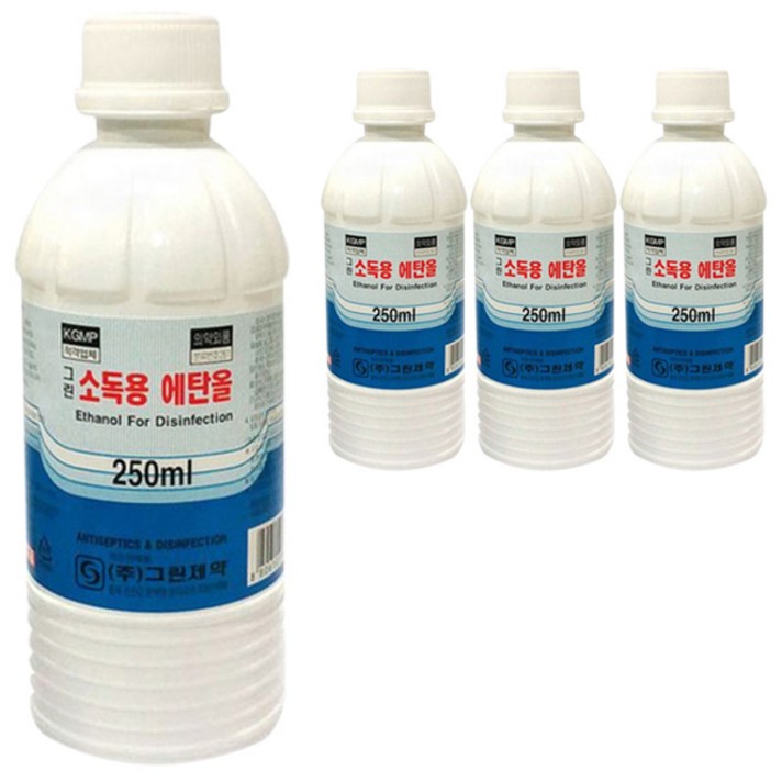 그린제약 소독용 에탄올 250ml, 4개