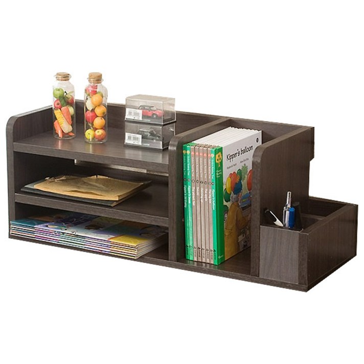 선진컴퍼니 필통 서류함 책꽂이, 월넛