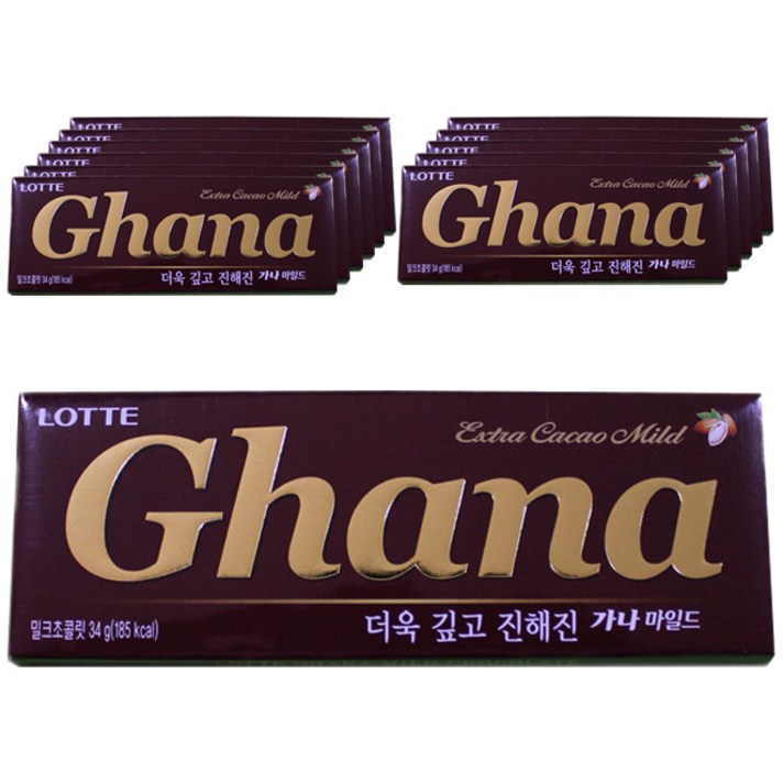 롯데 가나 마일드, 34g, 12개