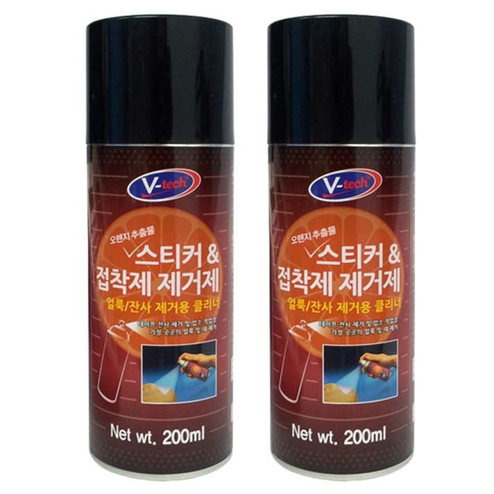 브이텍 스티커 앤 접착제 제거제 200ml, 2개