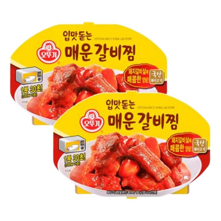 오뚜기 입맛돋는 매운갈비찜 180gx2개, 180g, 2개