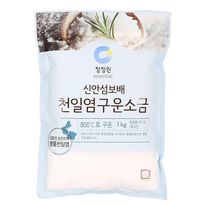 청정원 신안섬보배 천일염 구운소금, 1kg, 1개