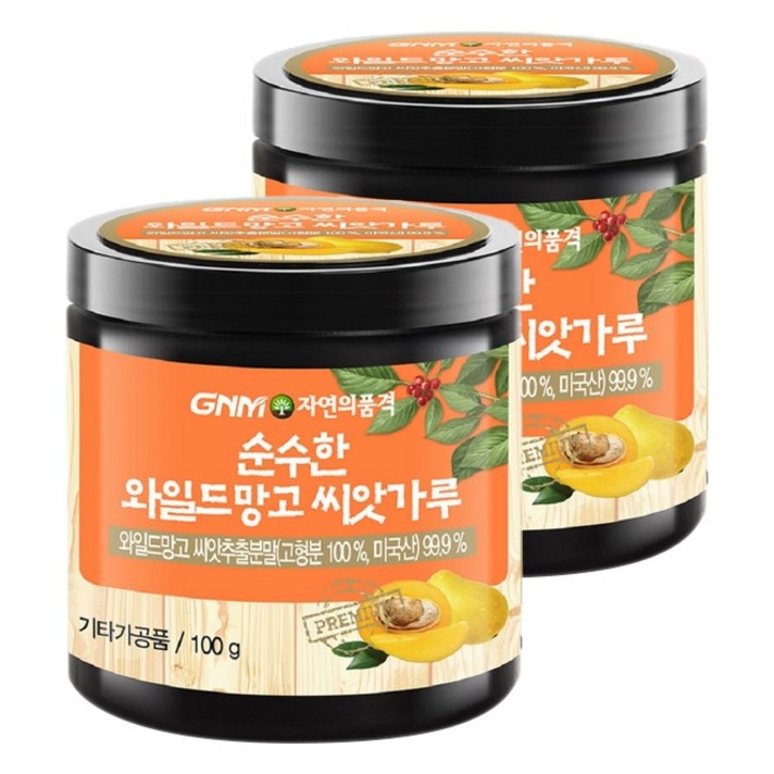 GNM자연의품격 순수한 와일드망고 씨앗가루, 100g, 2개