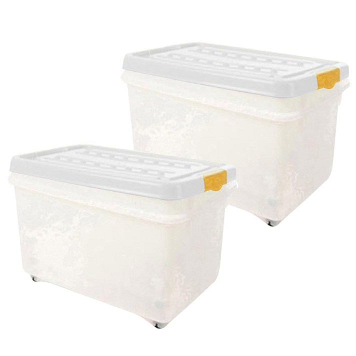 내추럴 리빙박스, 혼합색상, 58L, 2개
