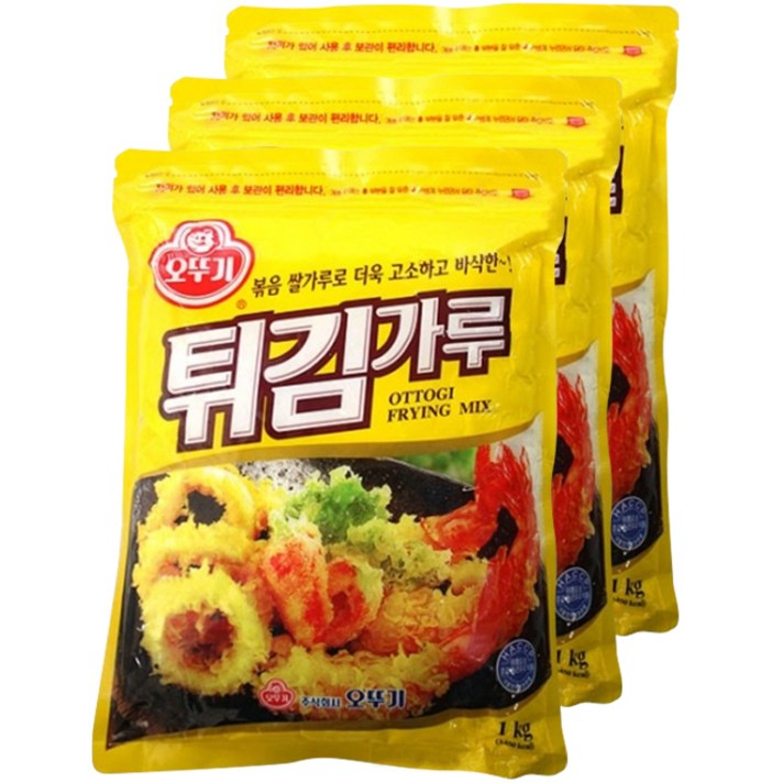 오뚜기 튀김가루, 1kg, 3개