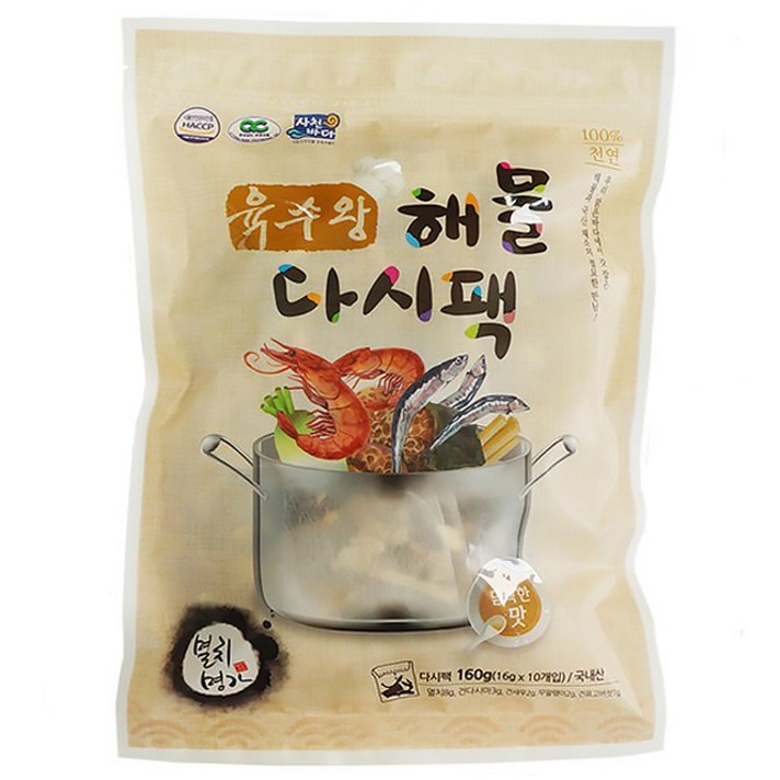 멸치명가 육수왕 해물다시팩 담백한 맛, 16g, 10개