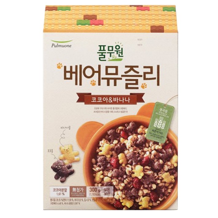 풀무원 베어 뮤즐리 시리얼 코코아앤바나나, 300g, 1개