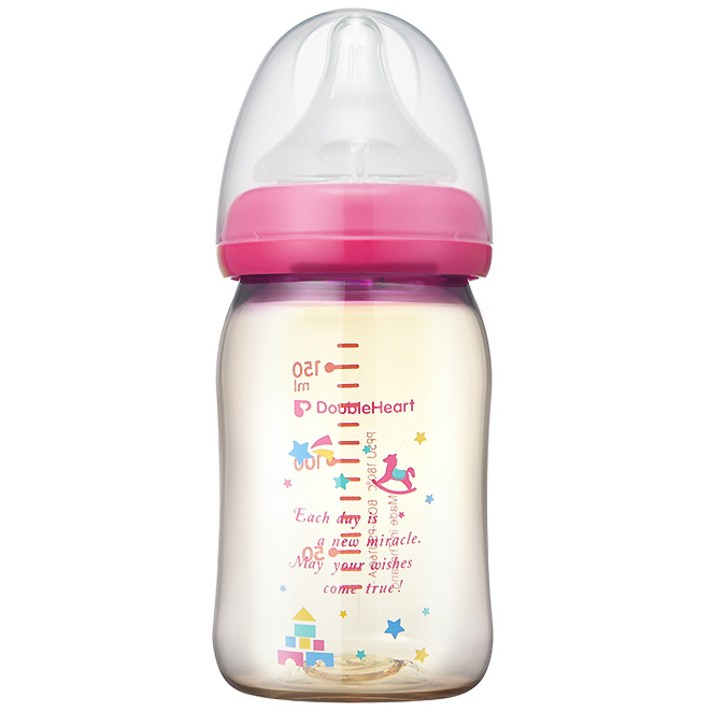 더블하트 소프트터치 모유실감 PPSU 토이 젖병 160ml, S(0개월이상), 투명