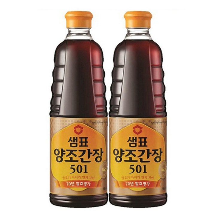 샘표 양조간장 501, 930ml, 2개입