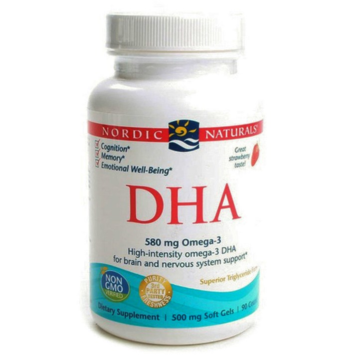 노르딕내츄럴스 DHA 580mg 스트로베리 소프트 젤, 90개입, 1개