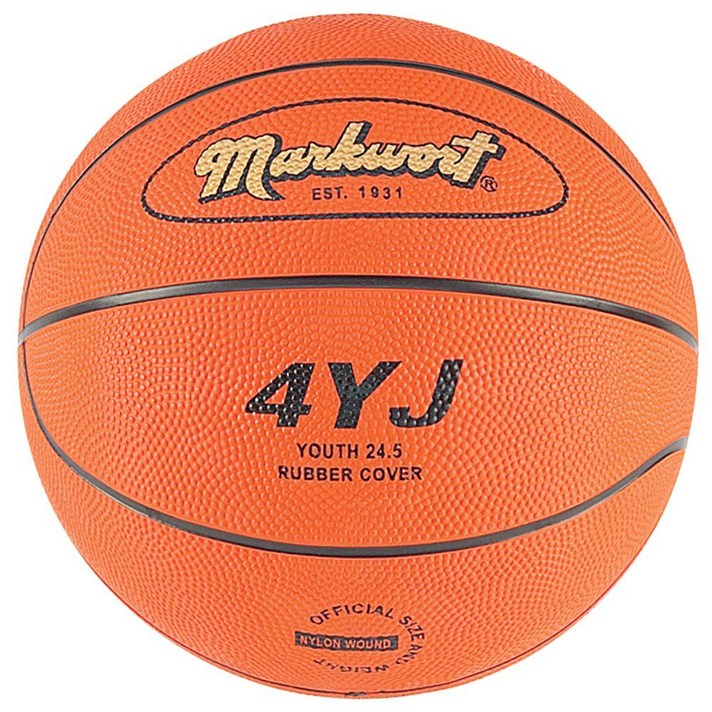 마크워트 4YJ 유스 24.5 러버 커버 배스킷볼 농구공, Orange