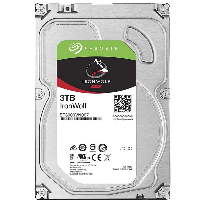 씨게이트 IronWolf SATA3 HDD, ST3000VN007, 3TB