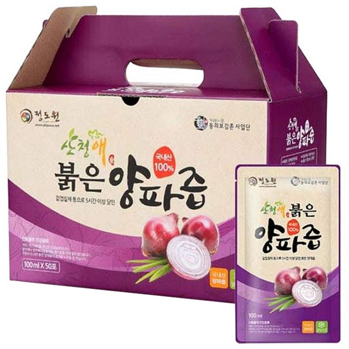 정도원 산청애 붉은양파즙, 100ml, 50팩