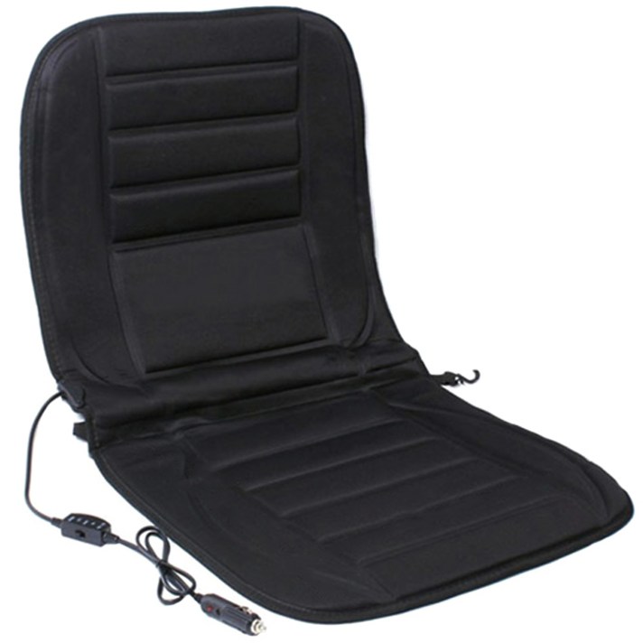 테크니카 차량용 메모리폼 온열시트 커버 DC12V, 블랙, 1개