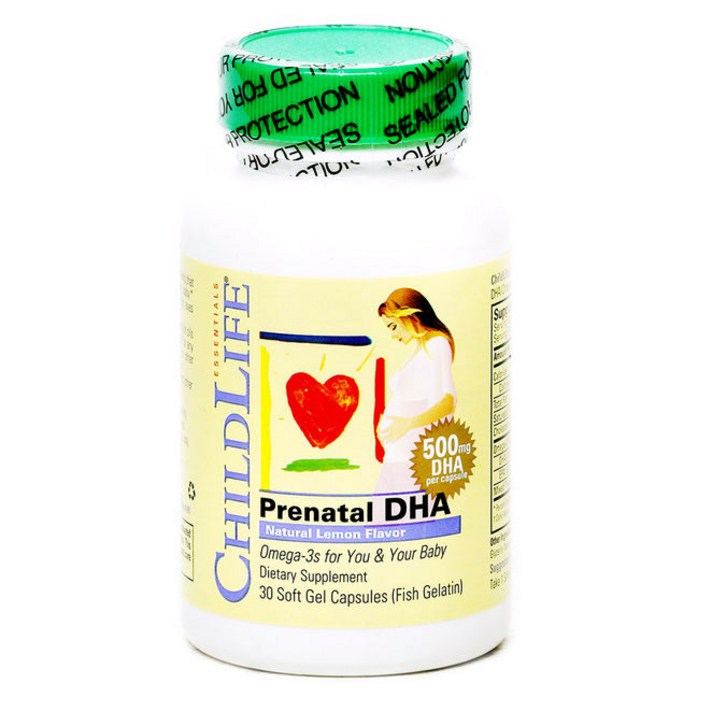 차일드라이프 프레나탈 DHA 500mg 내추럴 레몬 소프트젤 캡슐, 30개입, 1개