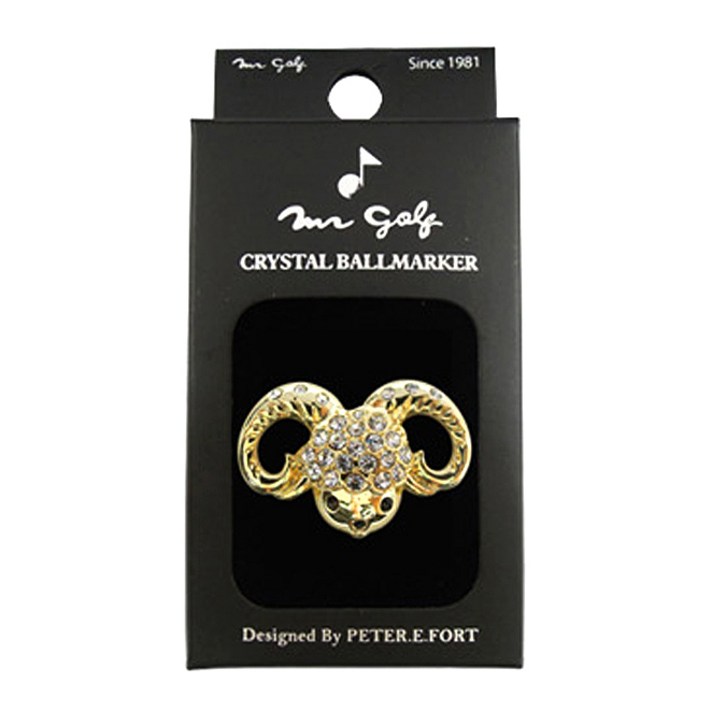 미스터골프 14K금 도금 12간지 크리스탈 볼마커, 양