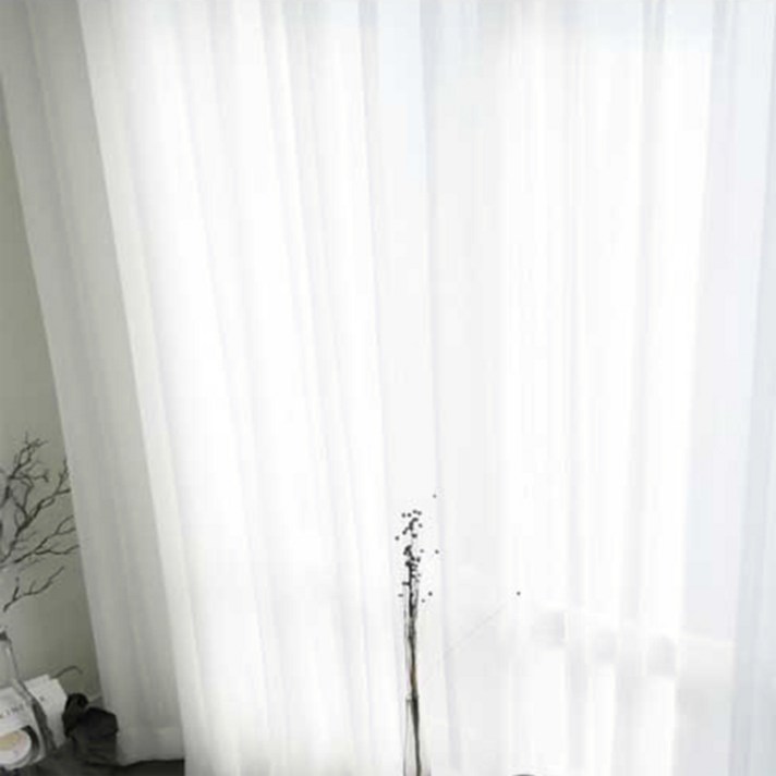 메종텍스타일 샤인 쉬폰 커튼, 화이트