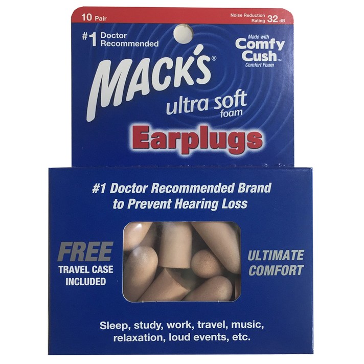 Macks 울트라 소프트 폼 살색 귀마개, 1개