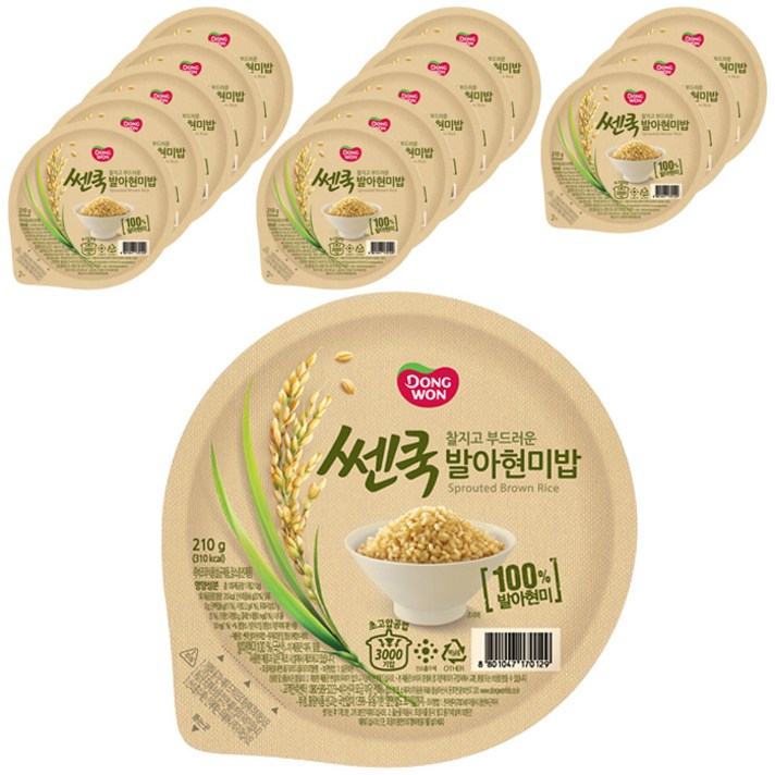 동원 쎈쿡 발아현미밥, 210g, 14개