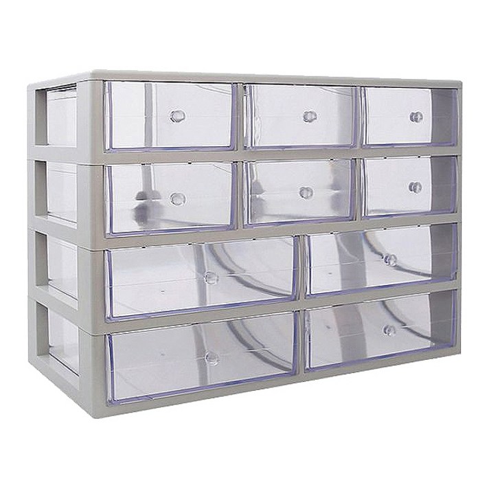 하라코리아 10칸 다용도 멀티정리함, 그레이, 4단