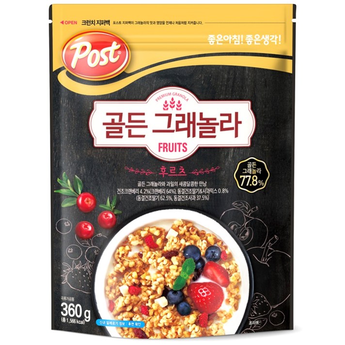 포스트 골든그래놀라 후르츠 시리얼, 360g, 1개