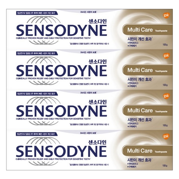 센소다인 멀티케어 치약, 100g, 4개