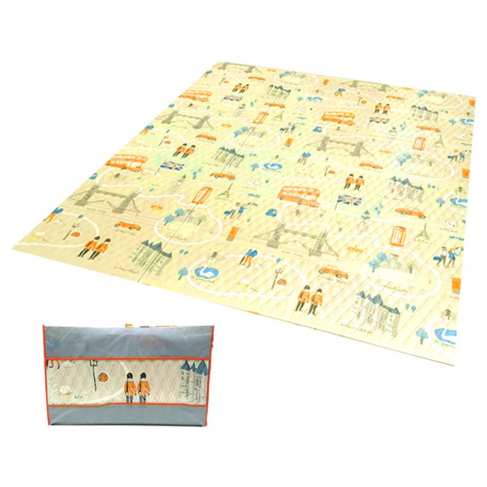 에코라이프 3단 랜드마크 캠핑매트 + 보관가방, 아이보리