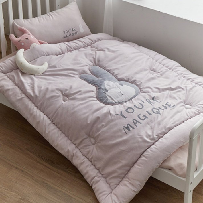 쉬즈홈 사계절 차렵형 낮잠이불 베개솜 세트, 핑크